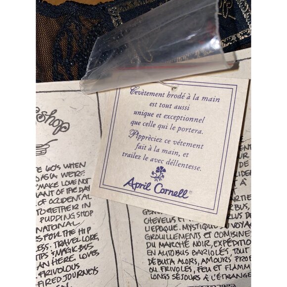 Pudding Shop M/L Bolero Petal Blouse Jacket Beaded Black Corneil Trading BLP0611 - Picture 9 of 14